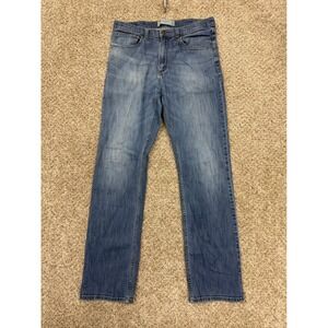 Wrangler Mens Straight Fit Flex Jeans Blue Medium Wash 95PLWID 34x34